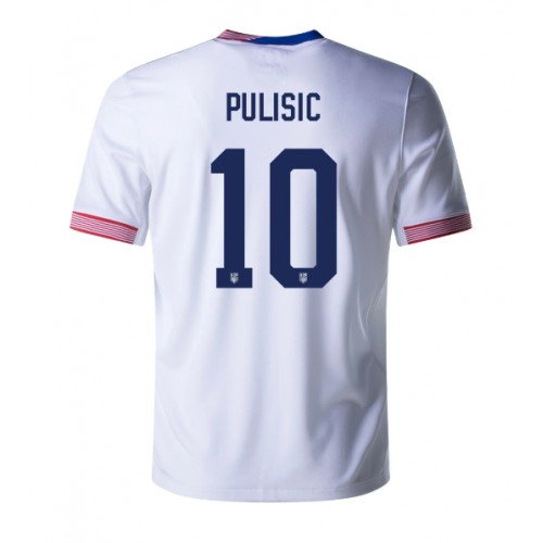 Moški Nogometni dresi Združene Države Christian Pulisic #10 Domači Copa America 2024 Kratek Rokav